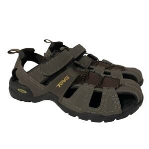 Teva Men's Forebay Fisherman Sport Sandals sz 12 Gray Brown